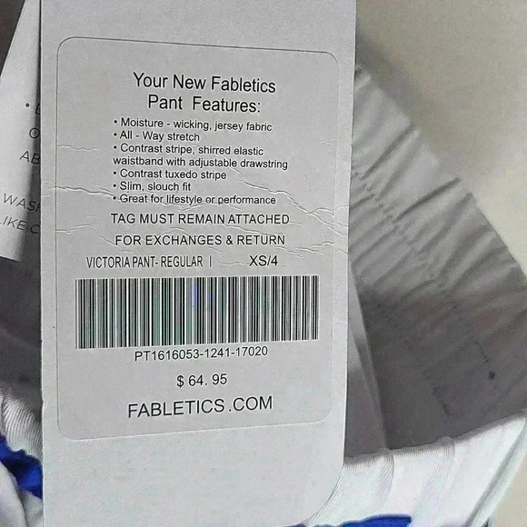 Fabletics NWT New Victoria Pants White Slim Fit Size XS Joggers - Picture 11 of 11